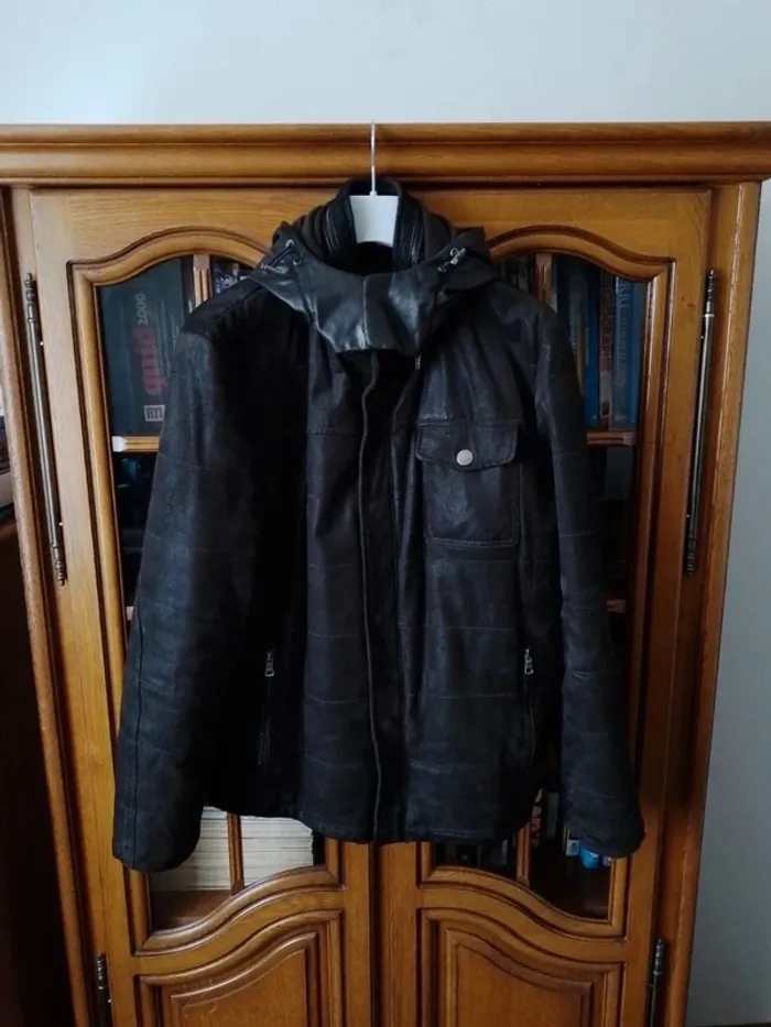 Blouson vintage en cuir Olly Gan taille XL - photo numéro 10
