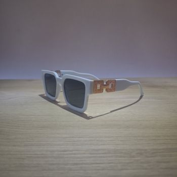 Lunettes de Soleil Blanche - Y2K Vintage 90s-2000s - Unisexe Sunglasses - Verres Teintés