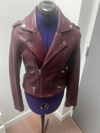 Veste en cuir motard Maje