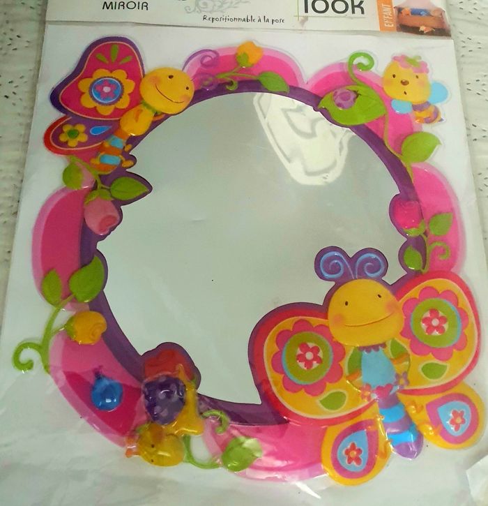 Miroir repositionnable stickers 3 D