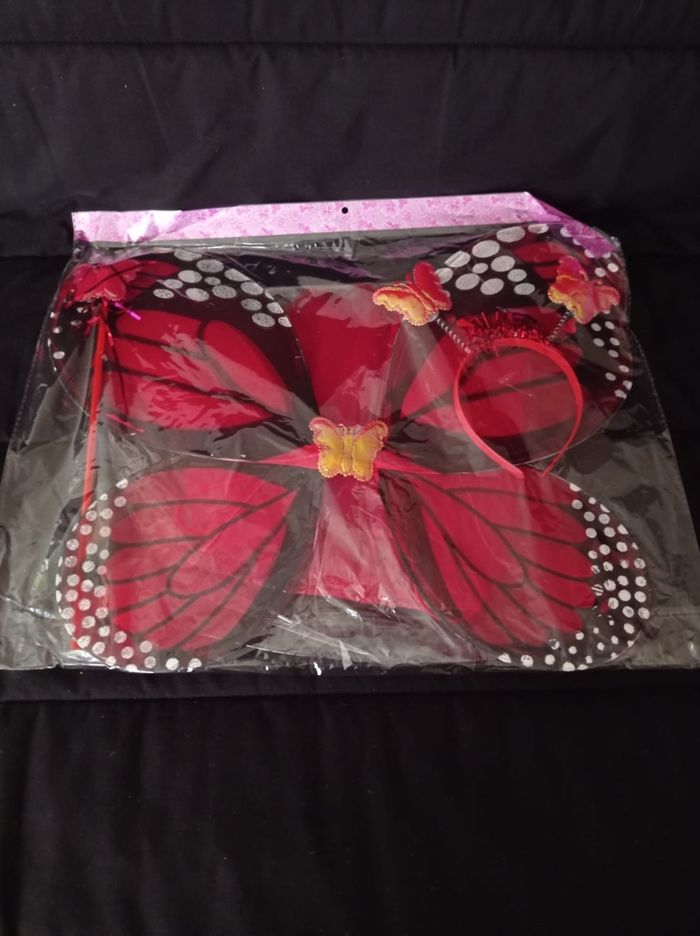 Déguisement papillon rouge et accessoires 3-6ans - photo numéro 5