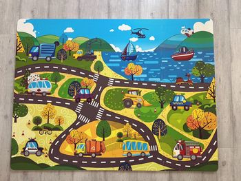Tapis puzzle mousse circuit véhicule route 122x92