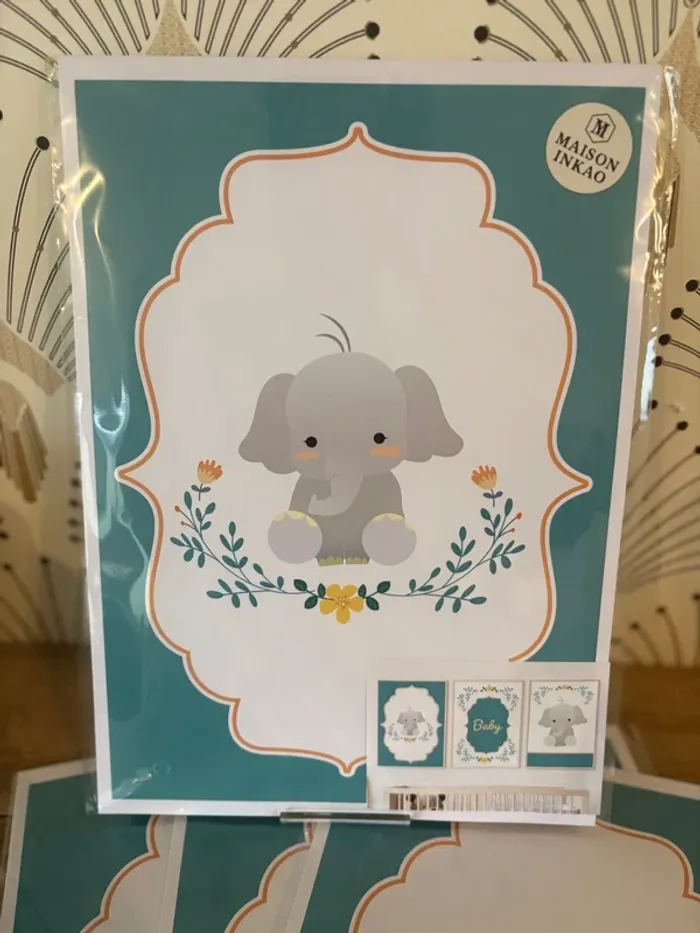 Affiches “Baby Eléphant” pour chambre enfant