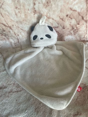 Doudou plat panda blanc noir GiFi