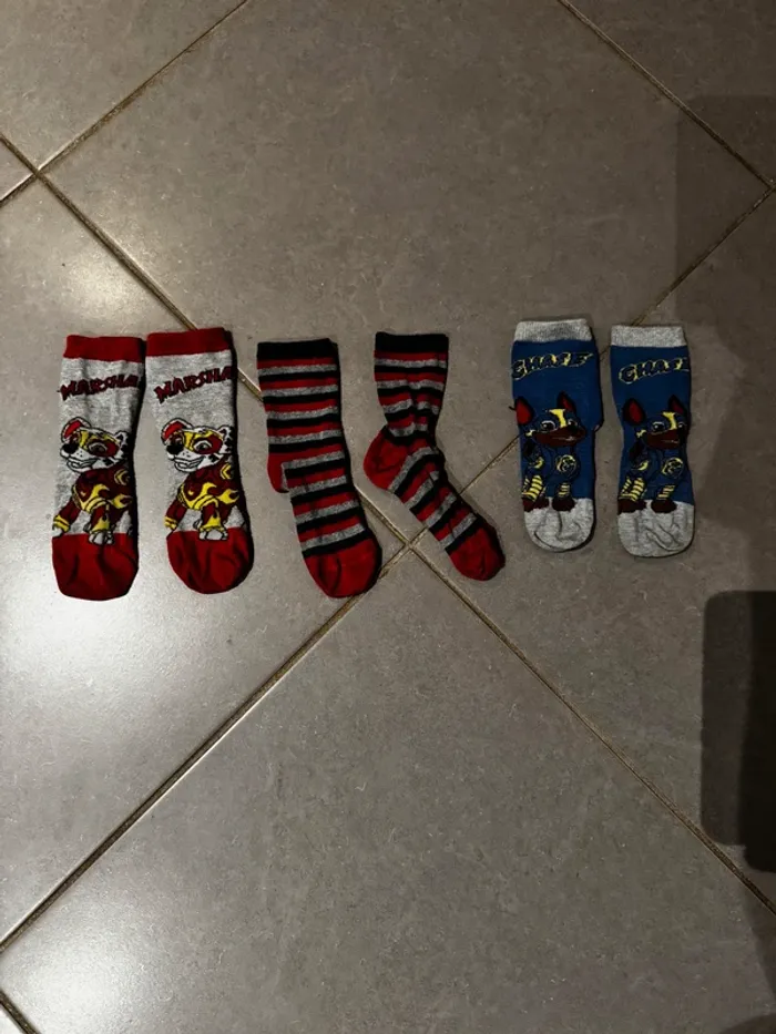 Lot de 3 chaussettes - Paw Patrol / Pat Patrouille - Marius / Marshal / Chase - 27/30
