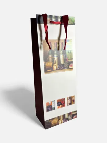 Sac bouteille Kairui motif bouteilles de vin rouge 12,5 x 34,5 x 9 cm Neuf