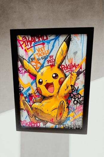Cadre street art Pokémon pikachu 