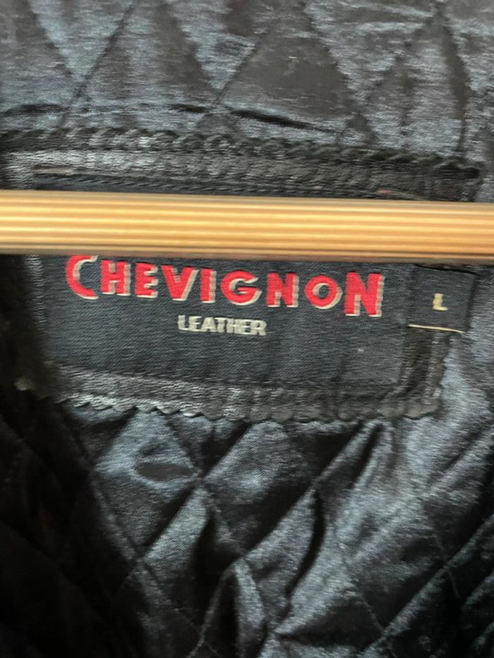 Blouson vintage homme en cuir véritable Chevignon marron années 90 taille L - photo numéro 5