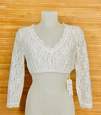 Croc top en dentelle blanc taille 40