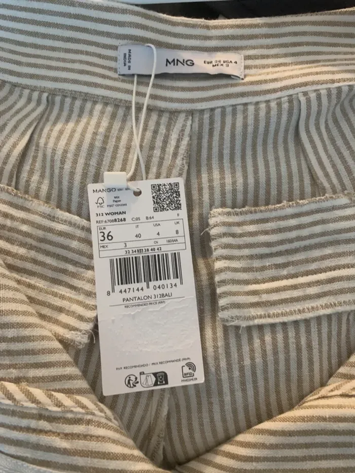 Mango pantalon lin T 36 - photo numéro 5