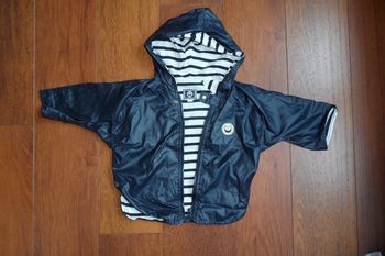 Imperméable parka bleu marine Mixte, T. 6 MOIS