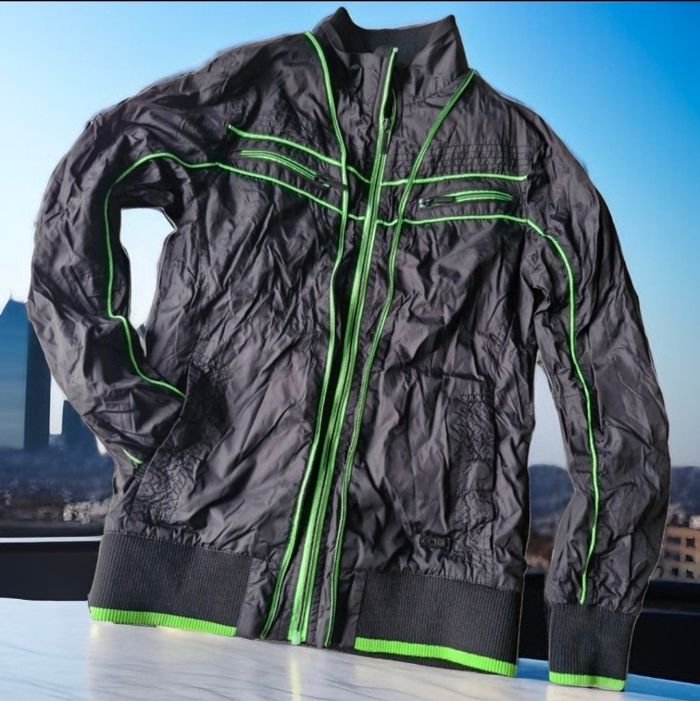 Superbe veste coupe-vent deco zip fluo