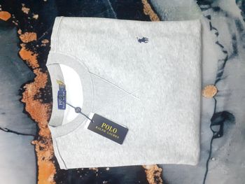 Sweat col rond RALPH LAUREN - Taille L - Couleur gris logo brodé noir - NEUF