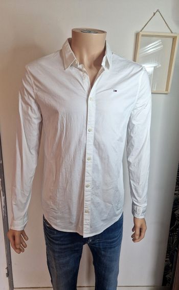 Chemise Slim Fit Tommy Hilfiger Blanc Casual Taille L Homme Haut