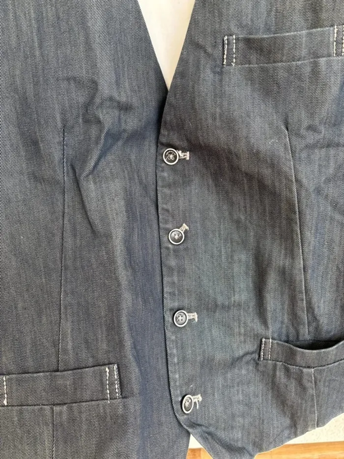 Gilet de costume en jean devred taille M - photo numéro 5