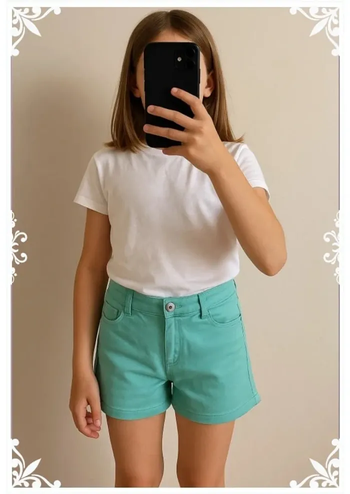 🌊 Short turquoise Inextenso - Taille 10 ans 🌿 - photo numéro 2