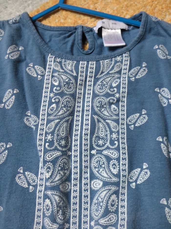 T-shirt bleu corail motif bandana baroque la redoute 6 ans - photo numéro 3