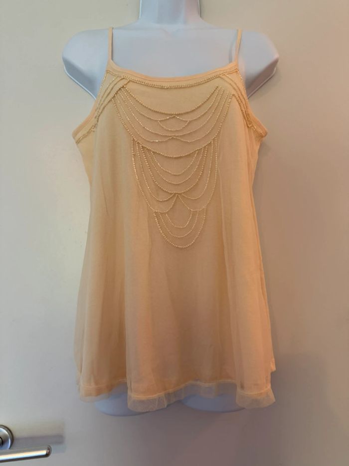 Débardeur beige avec perles Pimkie