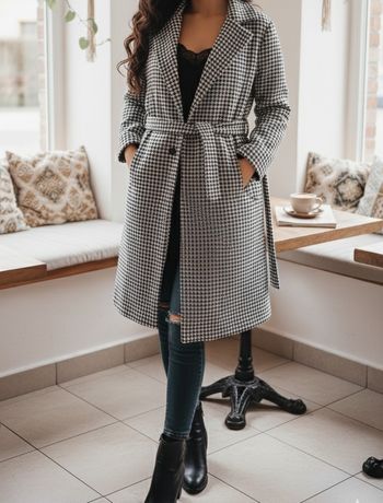 Manteau chic pied de poule