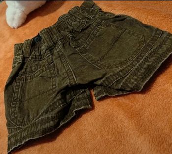 Short Bébé 6 Mois - Velours Côtelé Marron Kaki (Obaïbi)