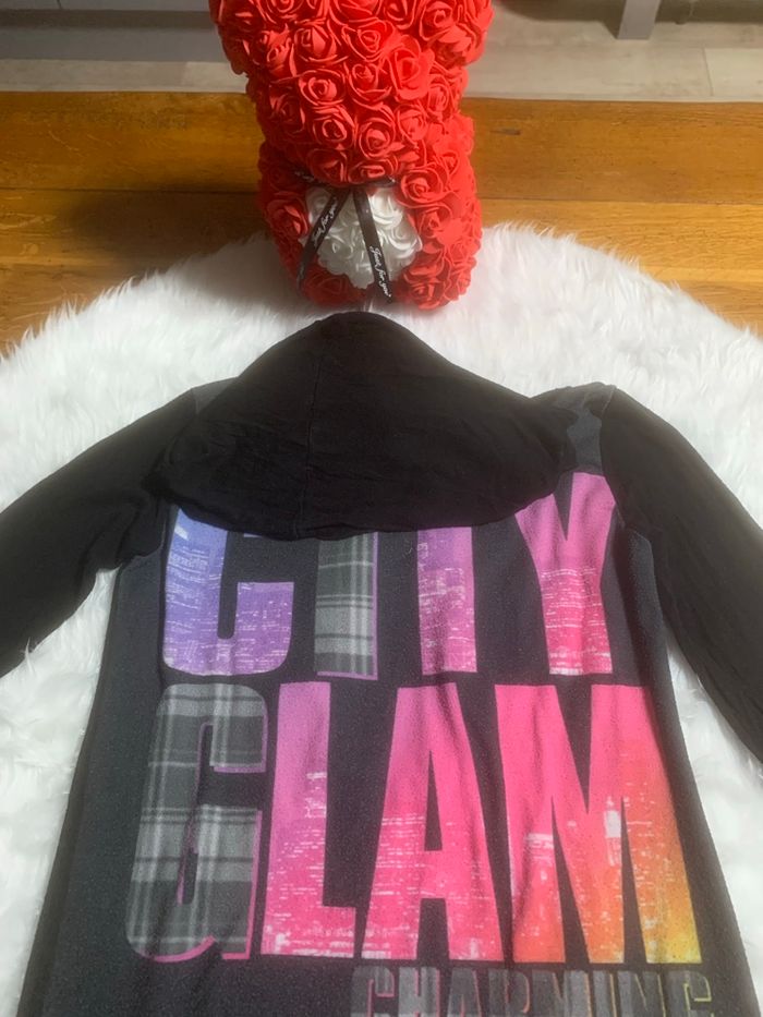 Tee-shirts noir fille avec capuche manches longues - photo numéro 2