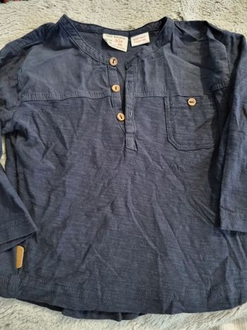 Haut zara marine manche longue 9 a 12 mois