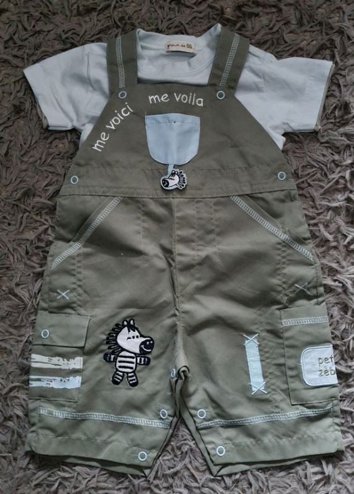 Ensemble gris bleu clair 6mois