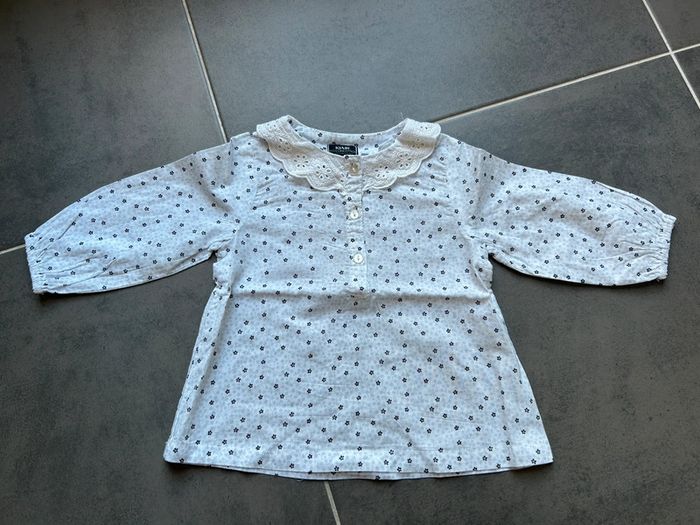 Blouse tunique chemisier fleuri avec col dentelle bébé fille Kiabi