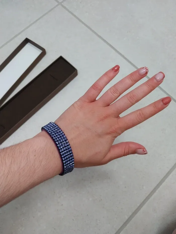 Bracelet à strass violet Swarovski - photo numéro 4
