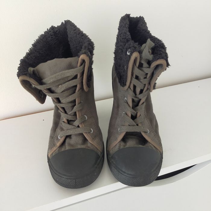 Bottines fourrées a talons femme Savannah pointure 39 noir et kaki - photo numéro 5