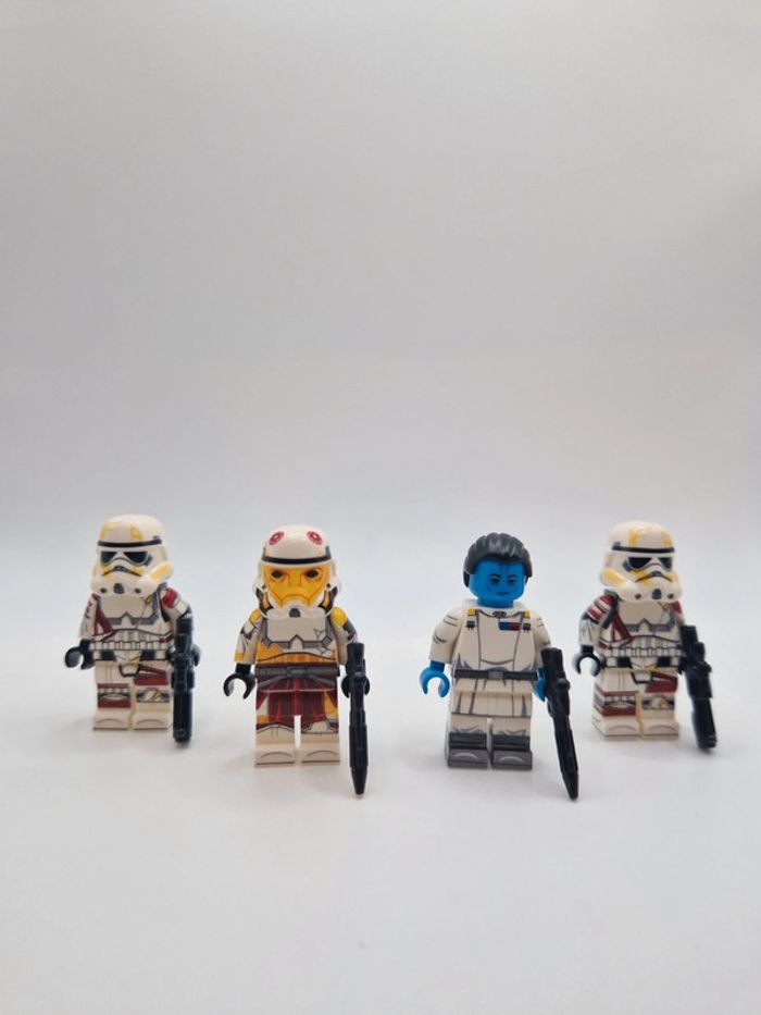 Figurines type lego Admiral Thrawn + Capitaine Enoch + 2 stormtroopers star wars