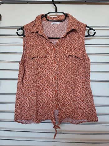 Chemisier marron à motif