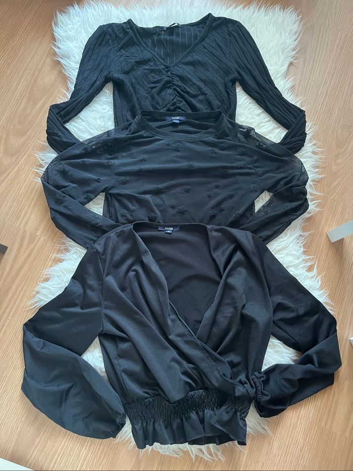 Lot 3 hauts fille ado noirs Kiabi 12/14ans/XS TBE 🖤