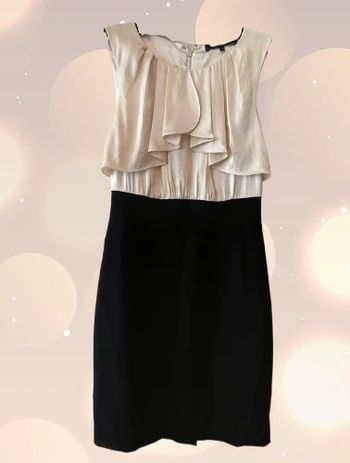 Robe chic noire et crème haut en soie taille 34 - BCBGmaxazria