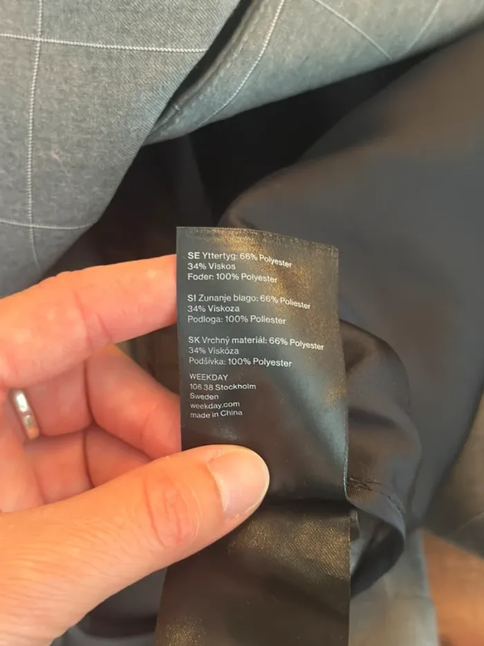 Veste blazer oversize gris à carreaux Weekday – Taille 38 - photo numéro 10