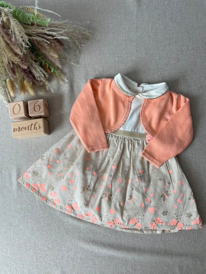 Robe avec gilet 6 mois - Fille
