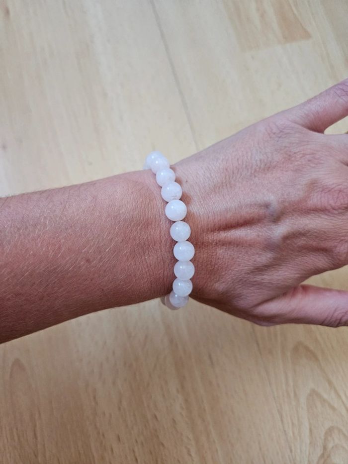 Bracelet pierres quartz rose neuf - photo numéro 3