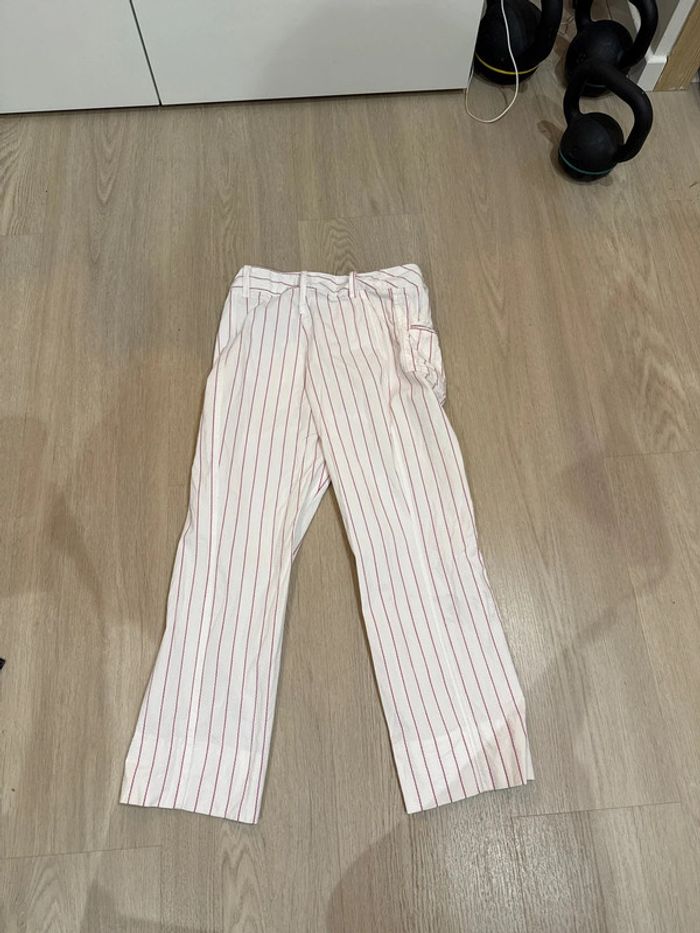 Pantacourt promod blanc et rose taille 38/M - photo numéro 3
