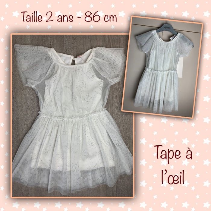 Robe de fête/cérémonie avec voile pailletée - taille 24 mois 86 cm