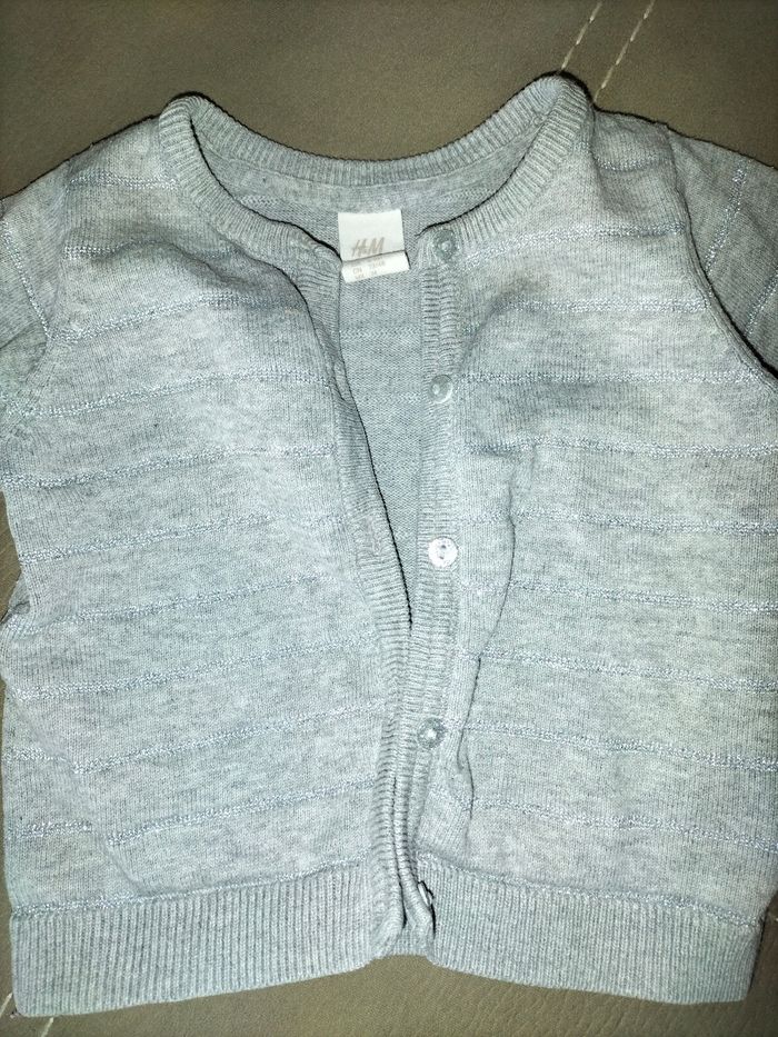 Gilet gris claire pailleté