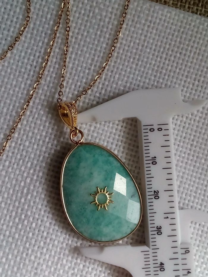 Collier pierre d'amazonite réversible naturelle - photo numéro 4