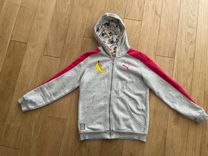 Sweat fille puma minions 12 ans gris et rose très bon état