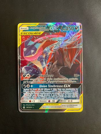 Carte Pokemon Amphinobi et Zoroark GX 107/214
