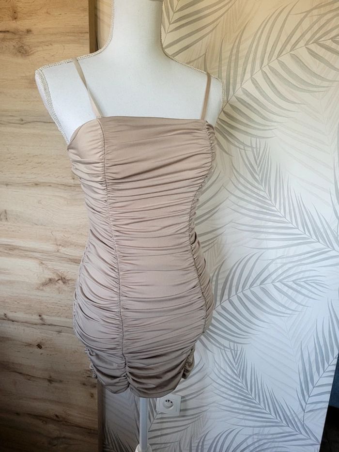 Robe moulante femme taille XS-S crème - photo numéro 4