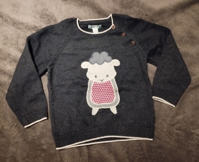 Pull bleu marine mouton 24 mois