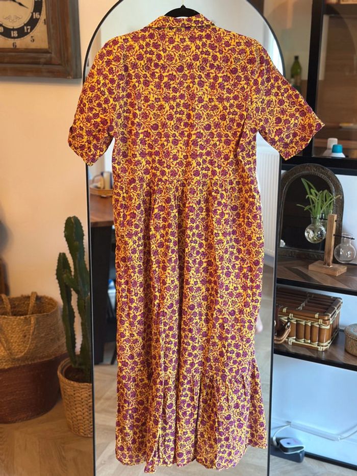 Robe à fleurs An’ge – imprimé violet et jaune – T2 - photo numéro 4