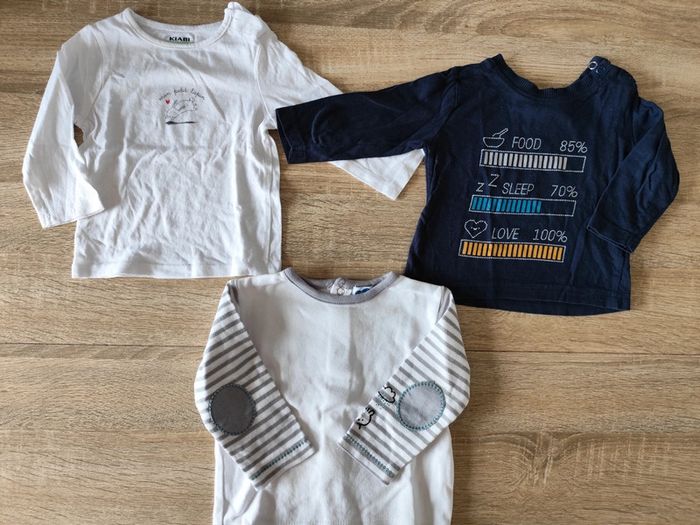Lot de 3 t-shirts manches longues 6 mois