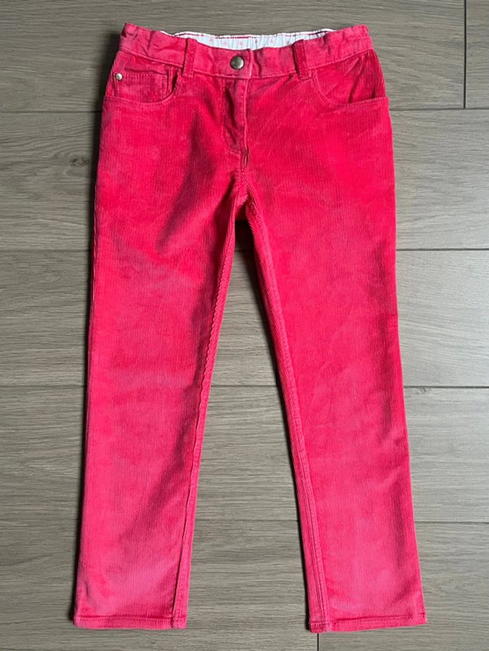 Pantalon en velours rose avec taille ajustable sérigraphié Petit bateau T-6 ans - photo numéro 3
