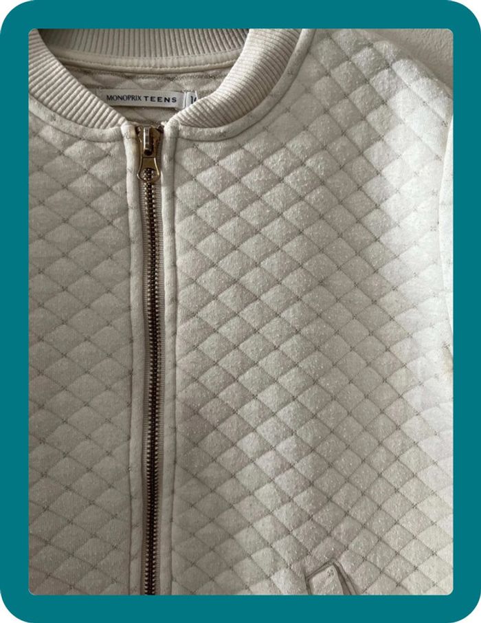 Blouson Teddy matelassé crème 10 ans - Monoprix Teens - photo numéro 4