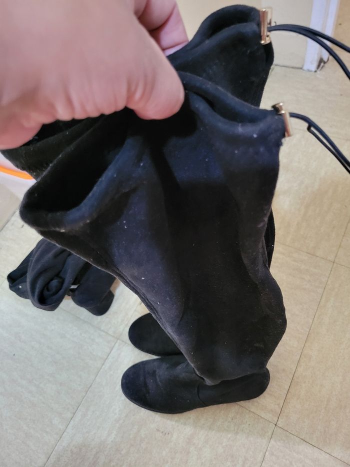 Chaussure bottes long en daim